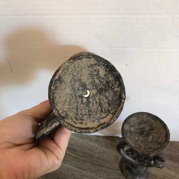 Pair of Vintage Metal Candle  Holders - Picture 6 of 10